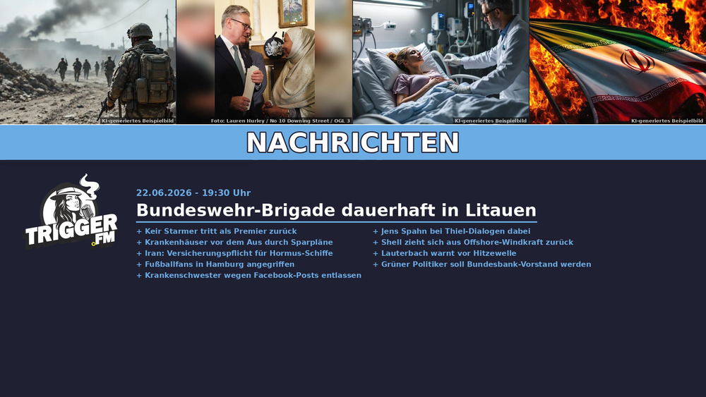 TriggerFM: Nachrichten der Freien Medien vom 22.06.2026 Beitragsbild