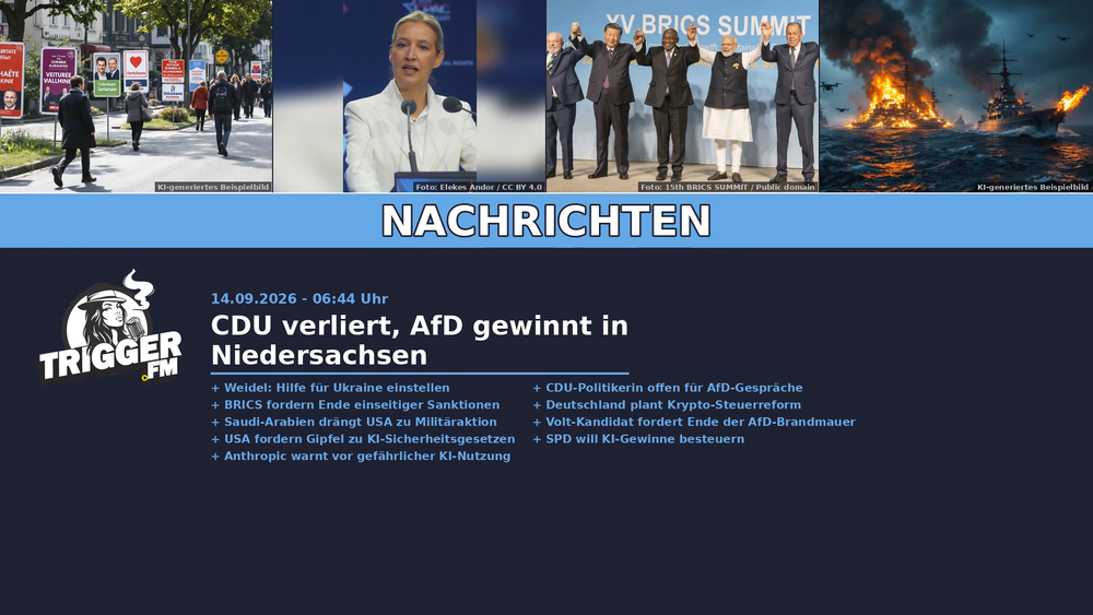 TriggerFM: Nachrichten der Freien Medien vom 14.09.2026 Beitragsbild