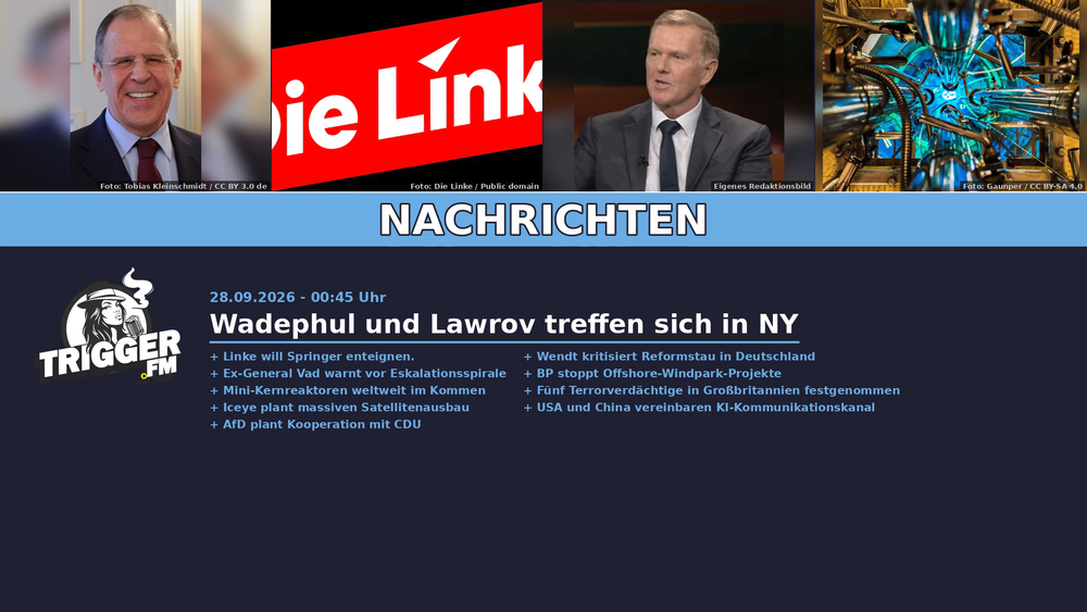 TriggerFM: Nachrichten der Freien Medien vom 28.09.2026 Beitragsbild
